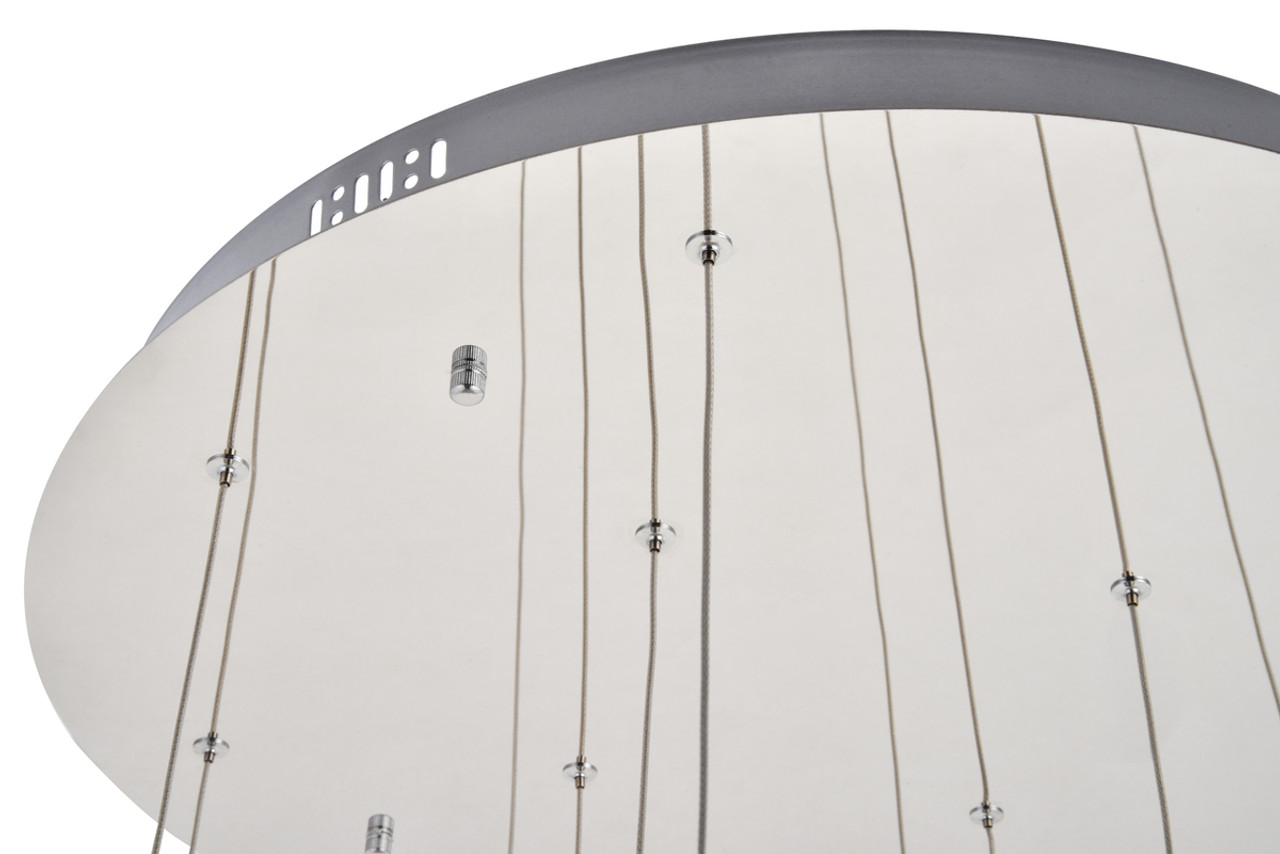 Elegant Lighting 3500D24C Polaris LED light Chrome Pendant Clear Crystal