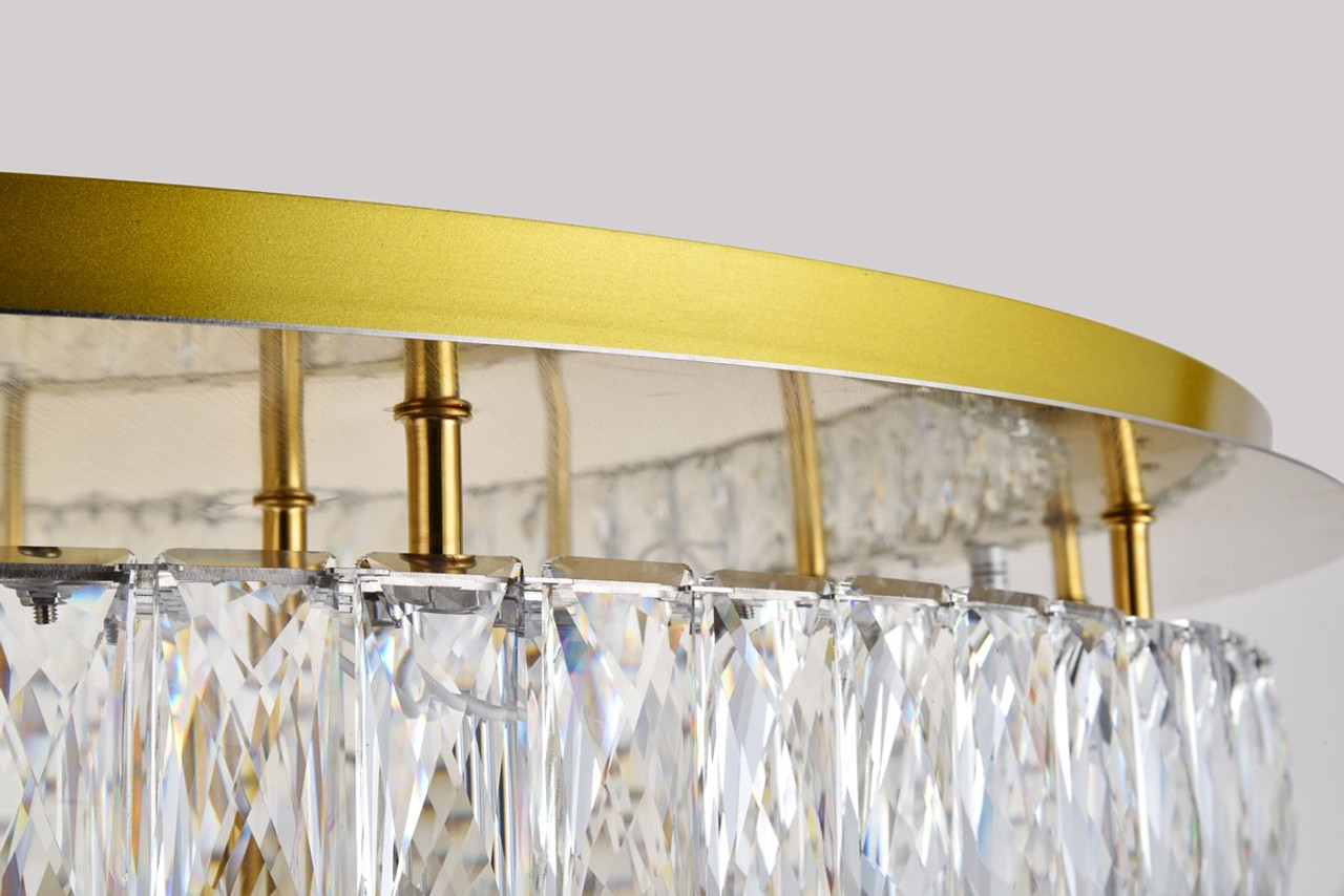 Elegant Lighting 3503F33L2G Monroe LED light Gold Flush Mount Clear Royal Cut Crystal