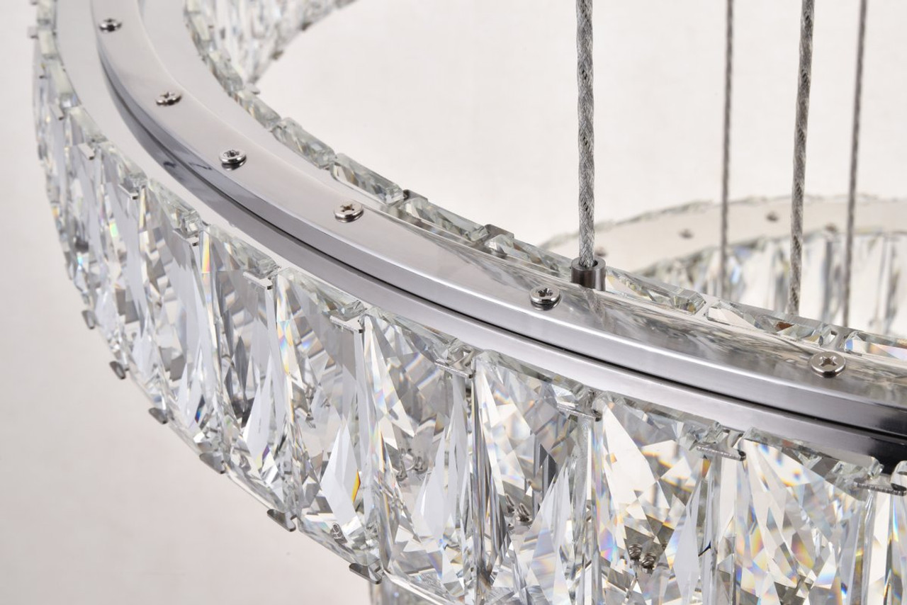 Elegant Lighting 3503G34C Monroe Integrated LED chip light Chrome Chandelier Clear Royal Cut Crystal