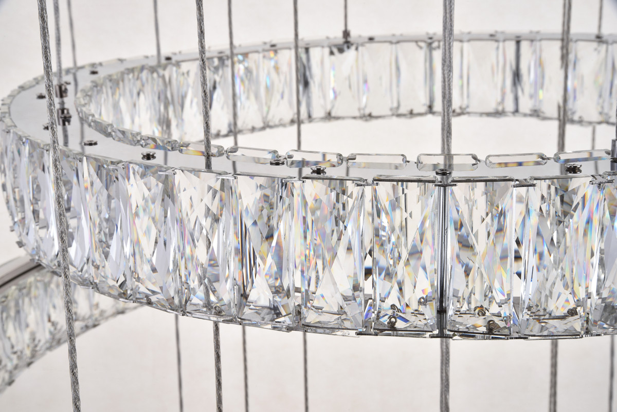 Elegant Lighting 3503G34C Monroe Integrated LED chip light Chrome Chandelier Clear Royal Cut Crystal