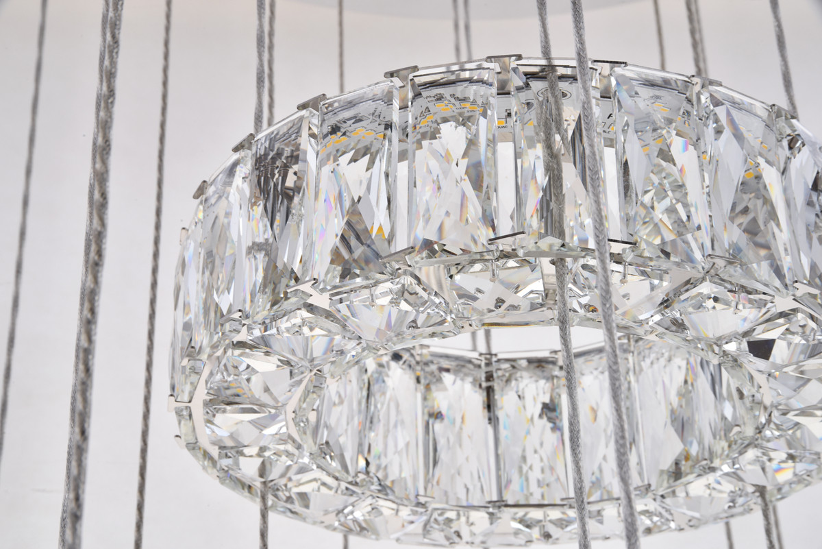 Elegant Lighting 3503G34C Monroe Integrated LED chip light Chrome Chandelier Clear Royal Cut Crystal