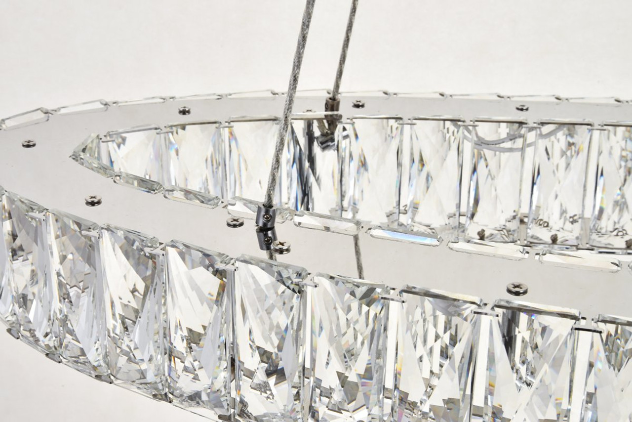 Elegant Lighting 3503D40C Monroe Integrated LED light Chrome Chandelier Clear Royal Cut Crystal