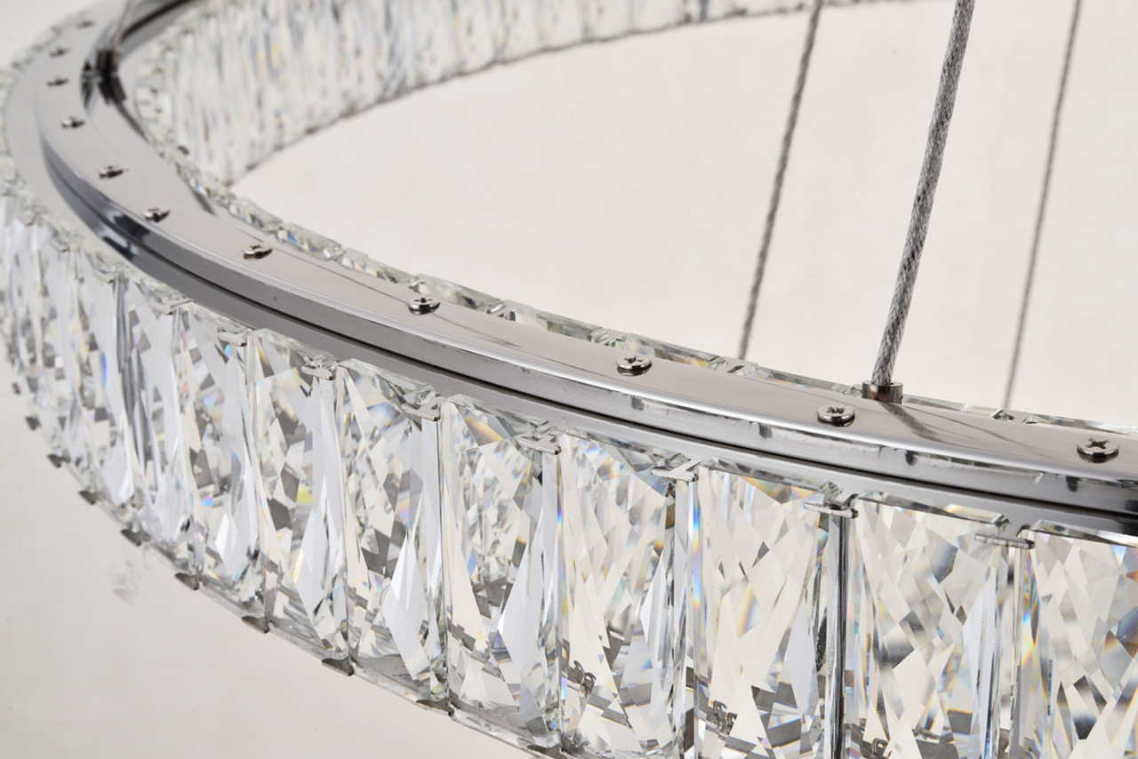 Elegant Lighting 3503D42C Monroe Integrated LED light Chrome Chandelier Clear Royal Cut Crystal