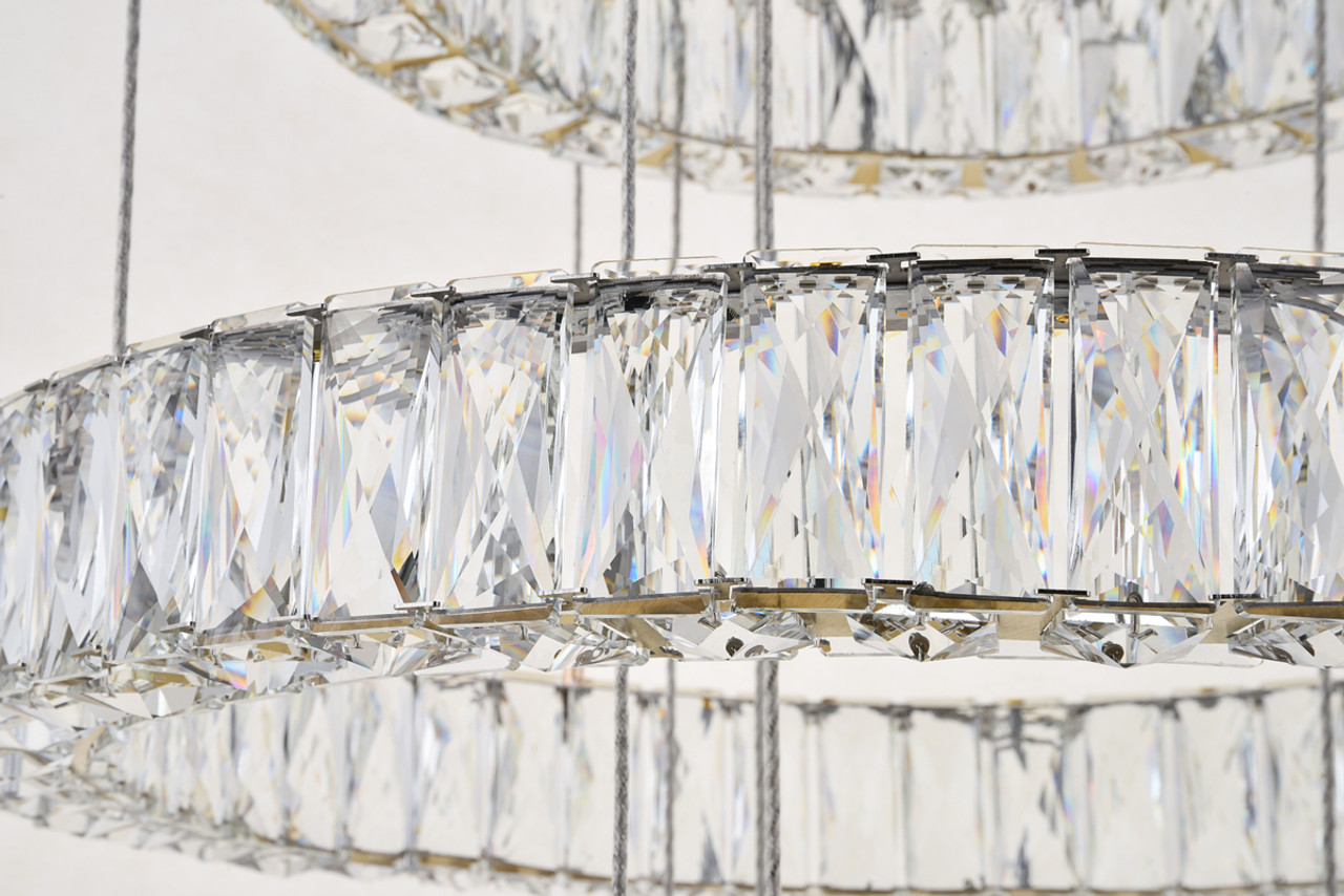 Elegant Lighting 3503G5LG Monroe Integrated LED chip light gold Chandelier Clear Royal Cut Crystal