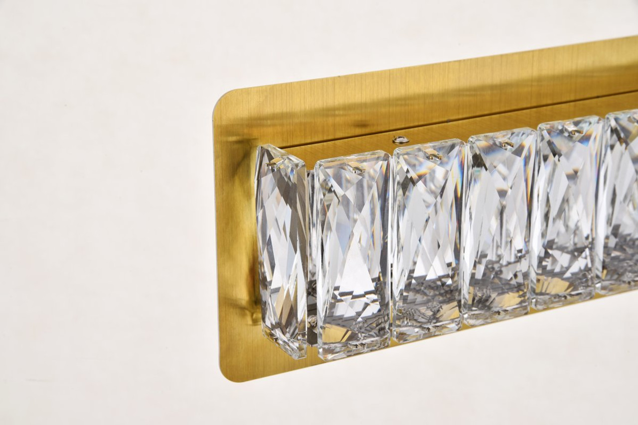 Elegant Lighting 3502W35G Monroe Integrated LED chip light gold Wall Sconce Clear Royal Cut Crystal