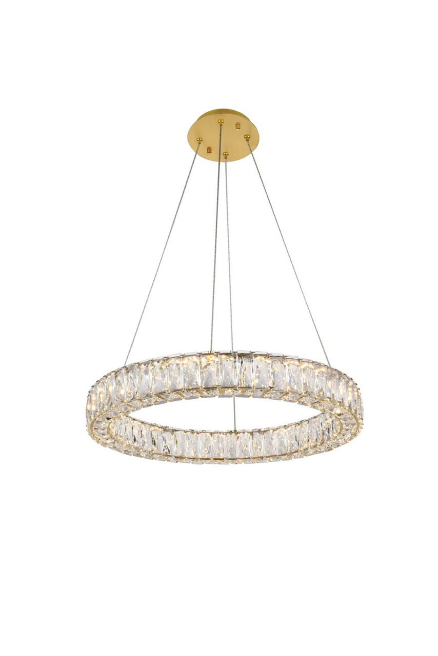 3503D23G Monroe Integrated LED chip light gold Chandelier Clear Royal Cut Crystal