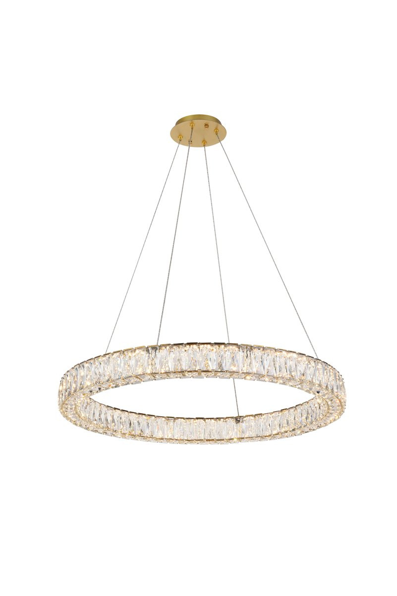 3503D31G Monroe Integrated LED chip light gold Chandelier Clear Royal Cut Crystal
