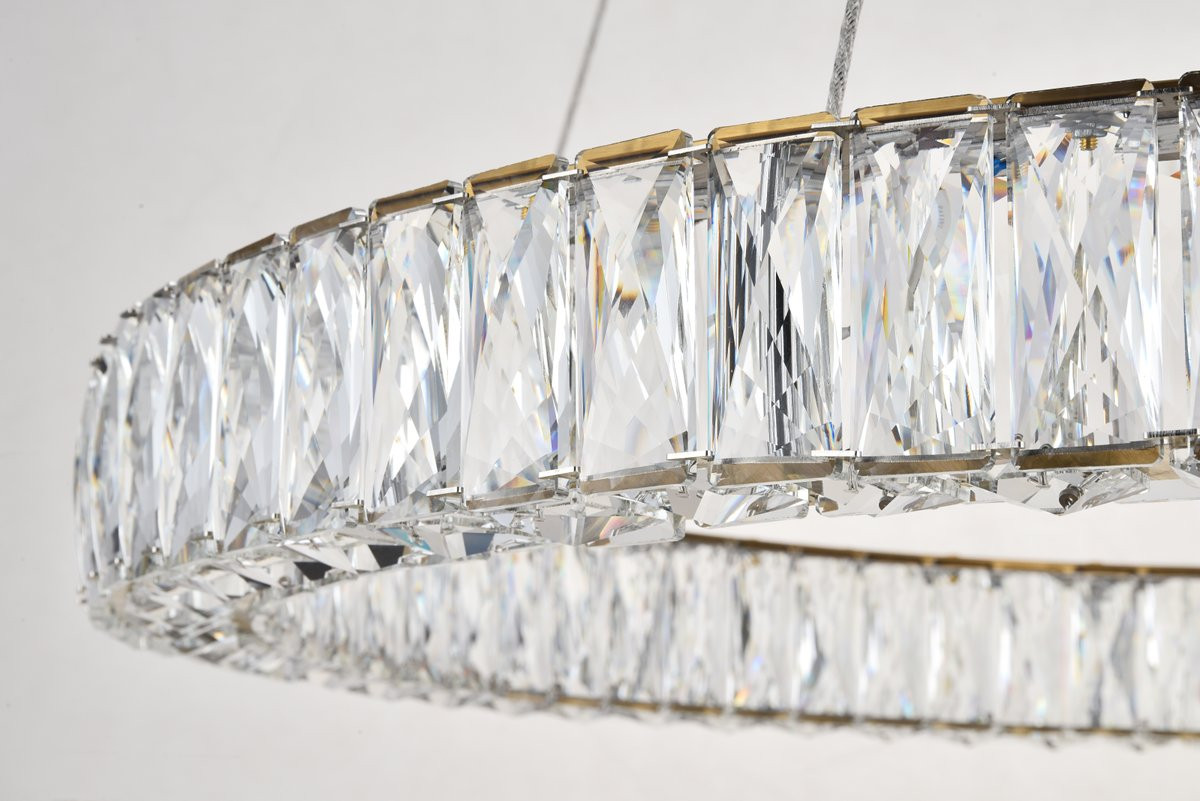 3503D31G Monroe Integrated LED chip light gold Chandelier Clear Royal Cut Crystal