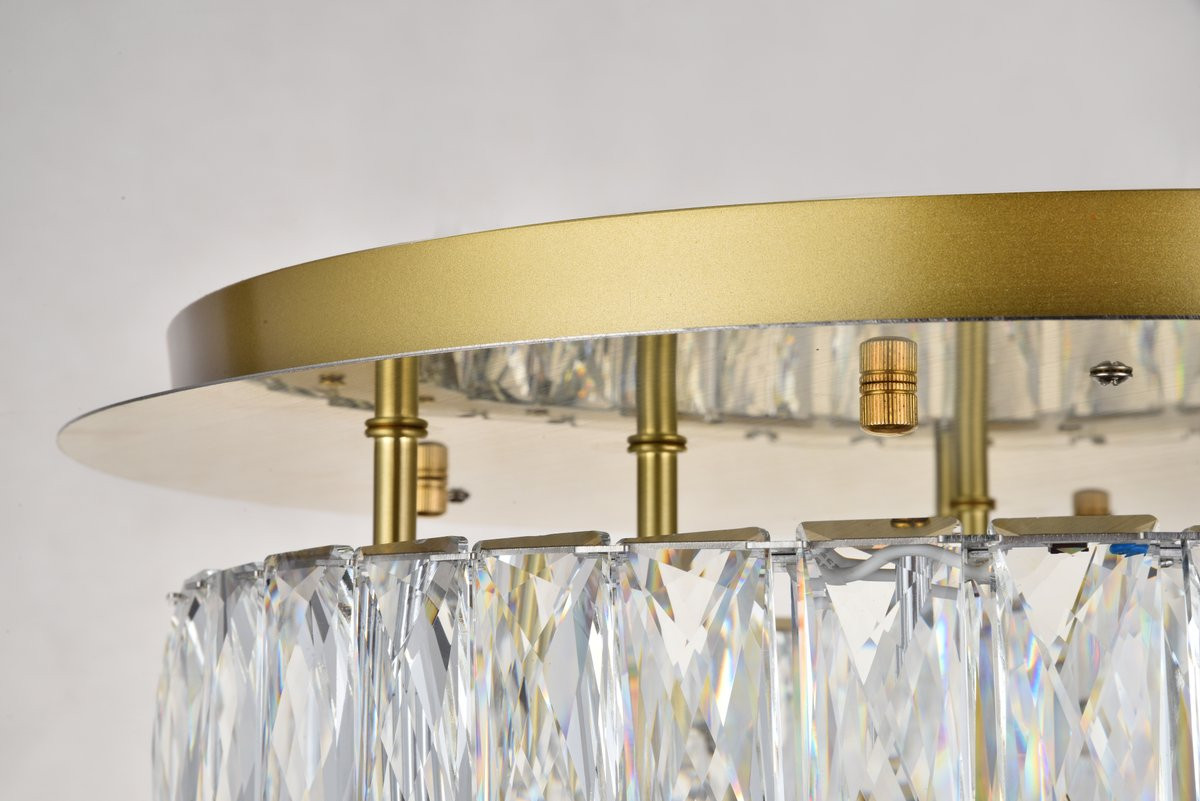 3503F18L2G Monroe LED light gold Flush Mount Clear Royal Cut Crystal