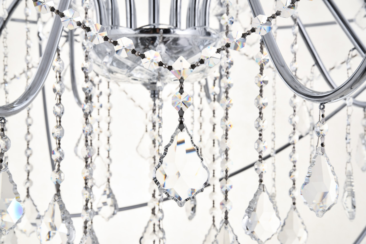 Living District LD8801D43C Cordelia 12 Light Chrome Crystal Pendant