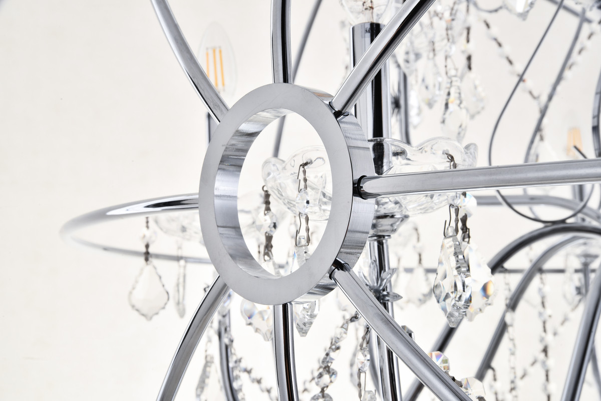 Living District LD8801D43C Cordelia 12 Light Chrome Crystal Pendant