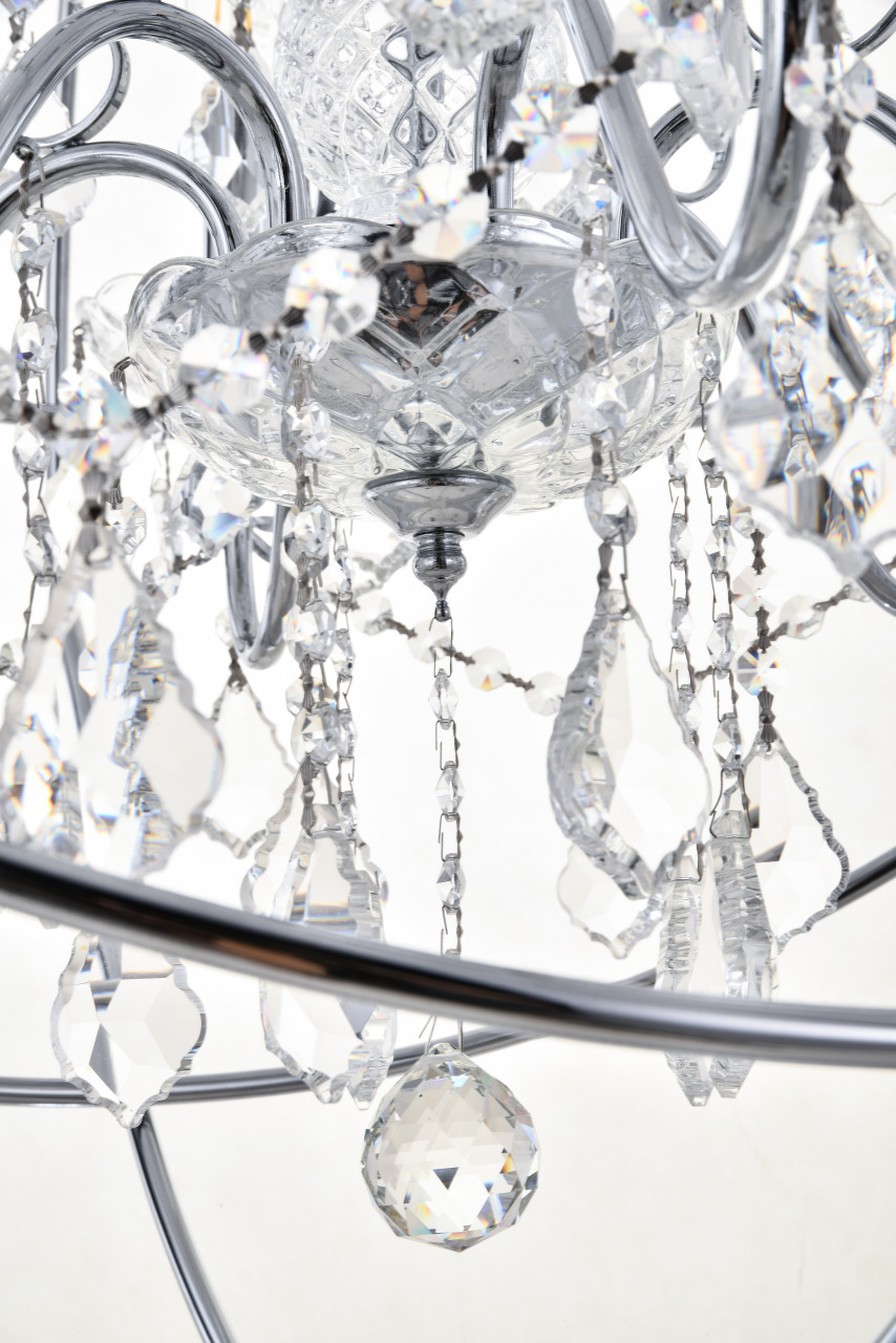 Living District LD8801D25C Cordelia 6 Light Chrome Crystal Pendant