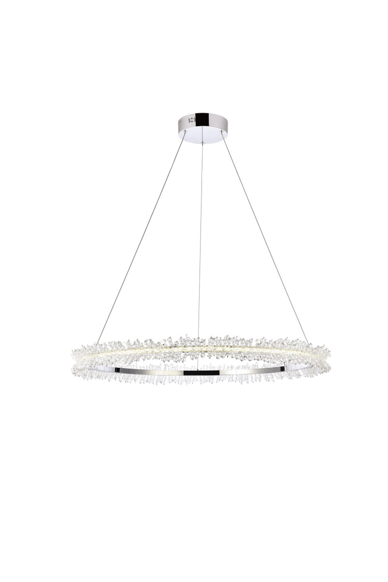 Elegant Lighting 3506D34C Laurel LED 34 inch Chrome pendant