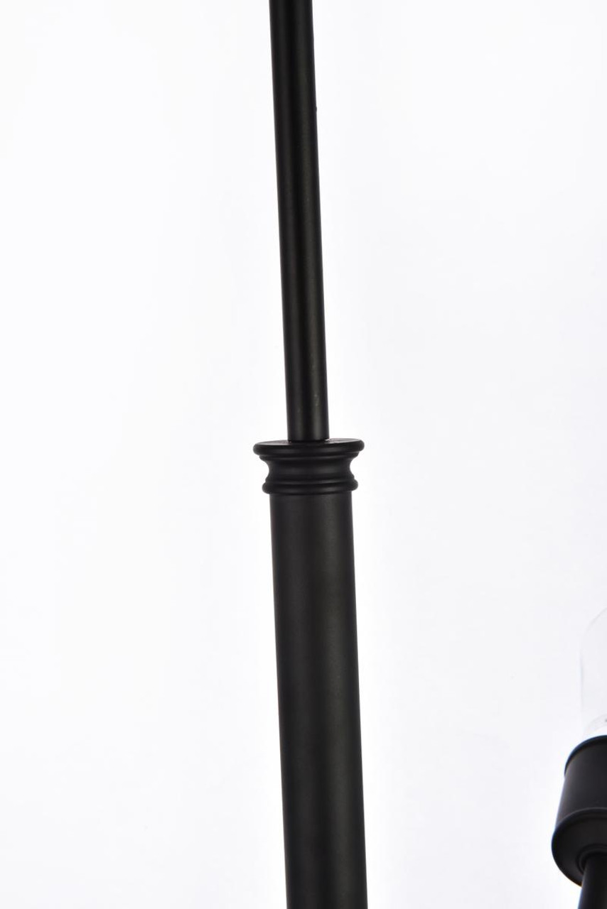 Living District LD8015D18BLA Axel 6 lights black pendant with hanging rod