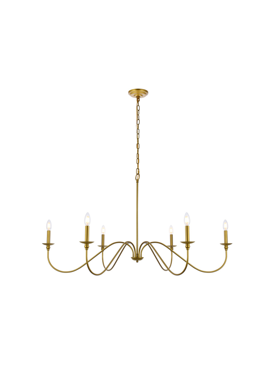 Living District LD5056D48BR Rohan 48 inch chandelier in brass