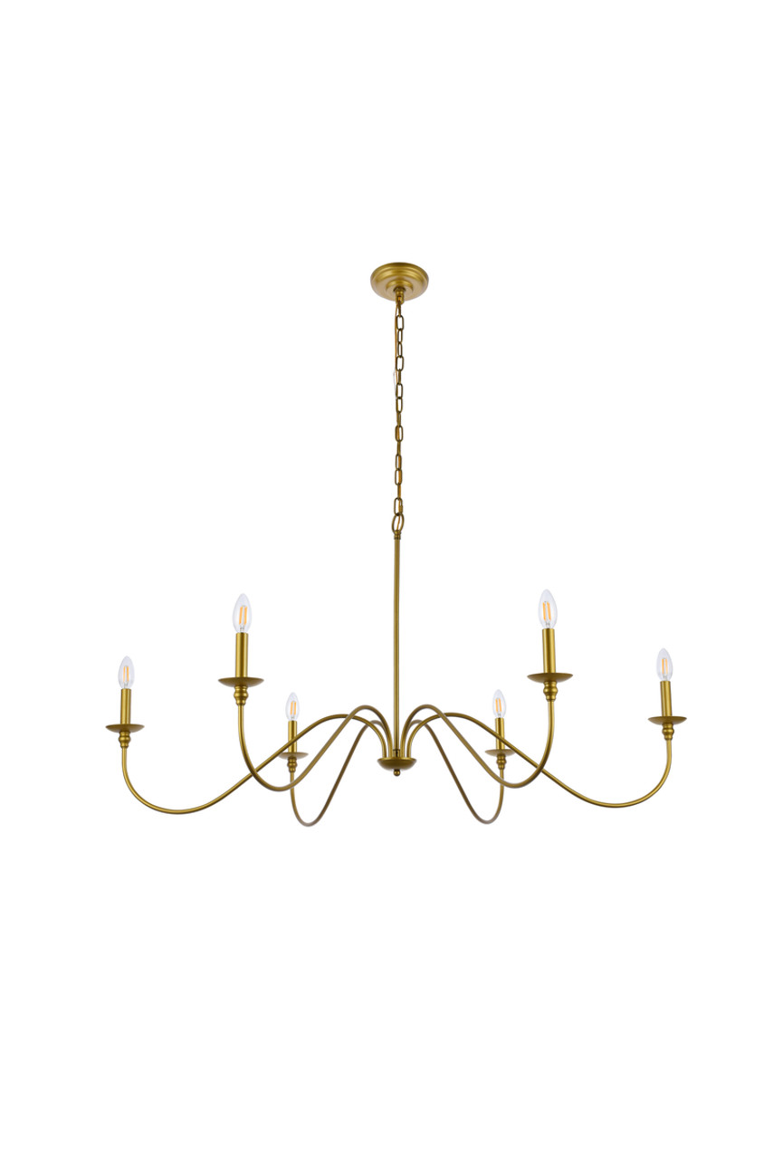 Living District LD5056D48BR Rohan 48 inch chandelier in brass