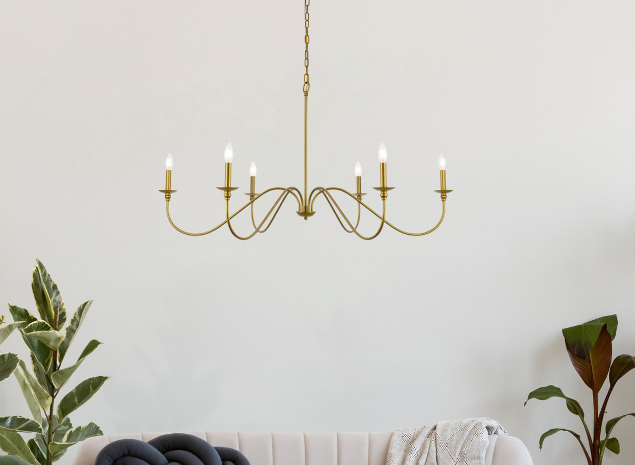 Living District LD5056D48BR Rohan 48 inch chandelier in brass