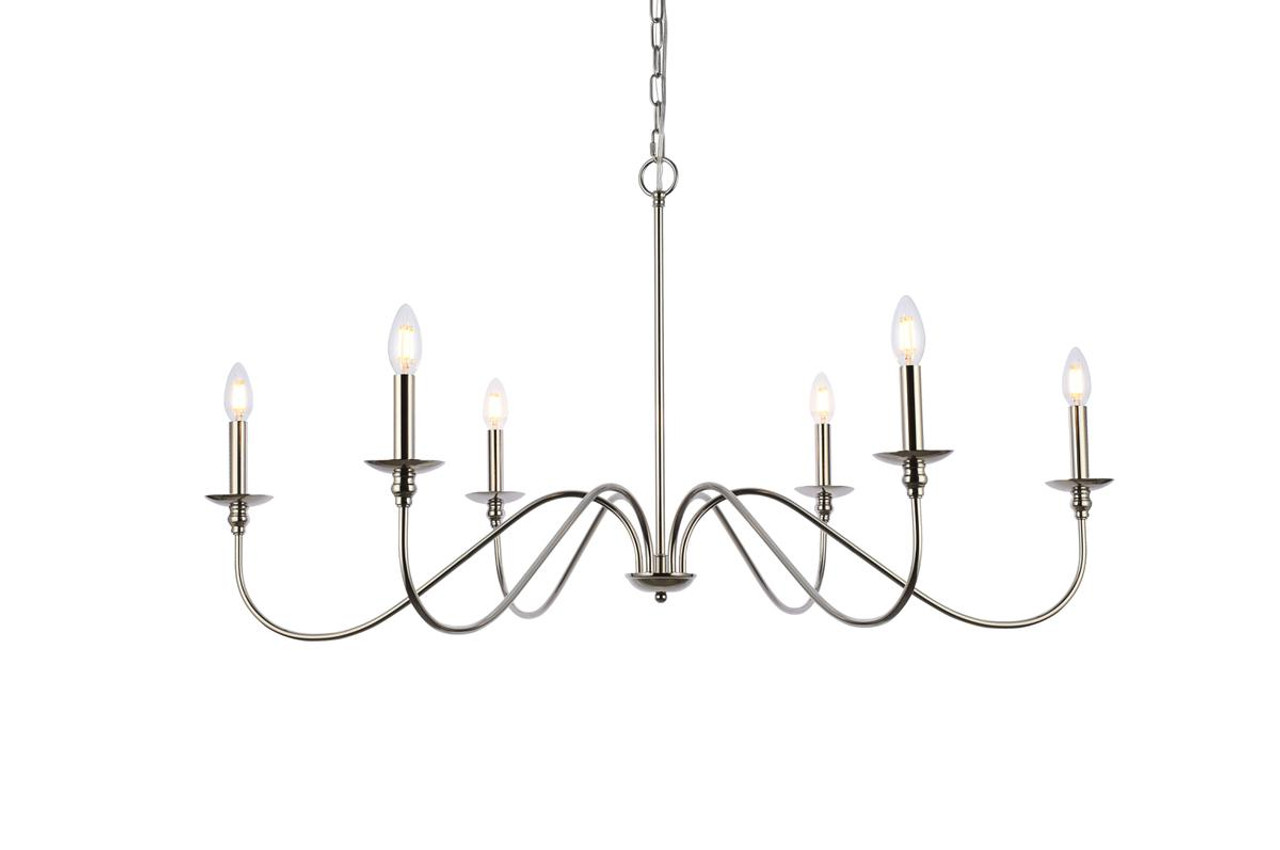 Living District LD5056D42PN Rohan 42 inch chandelier in polished nickel