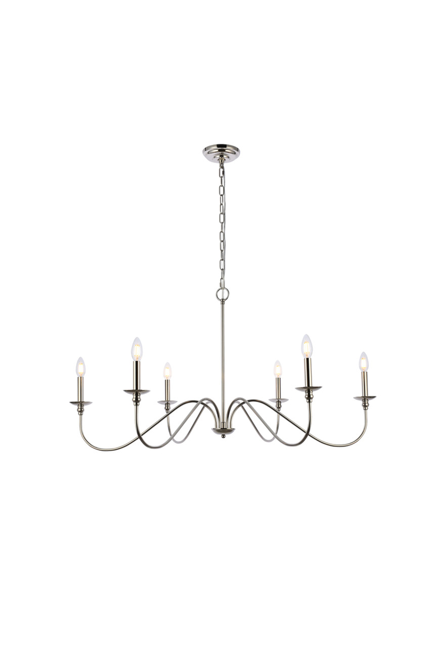 Living District LD5056D42PN Rohan 42 inch chandelier in polished nickel