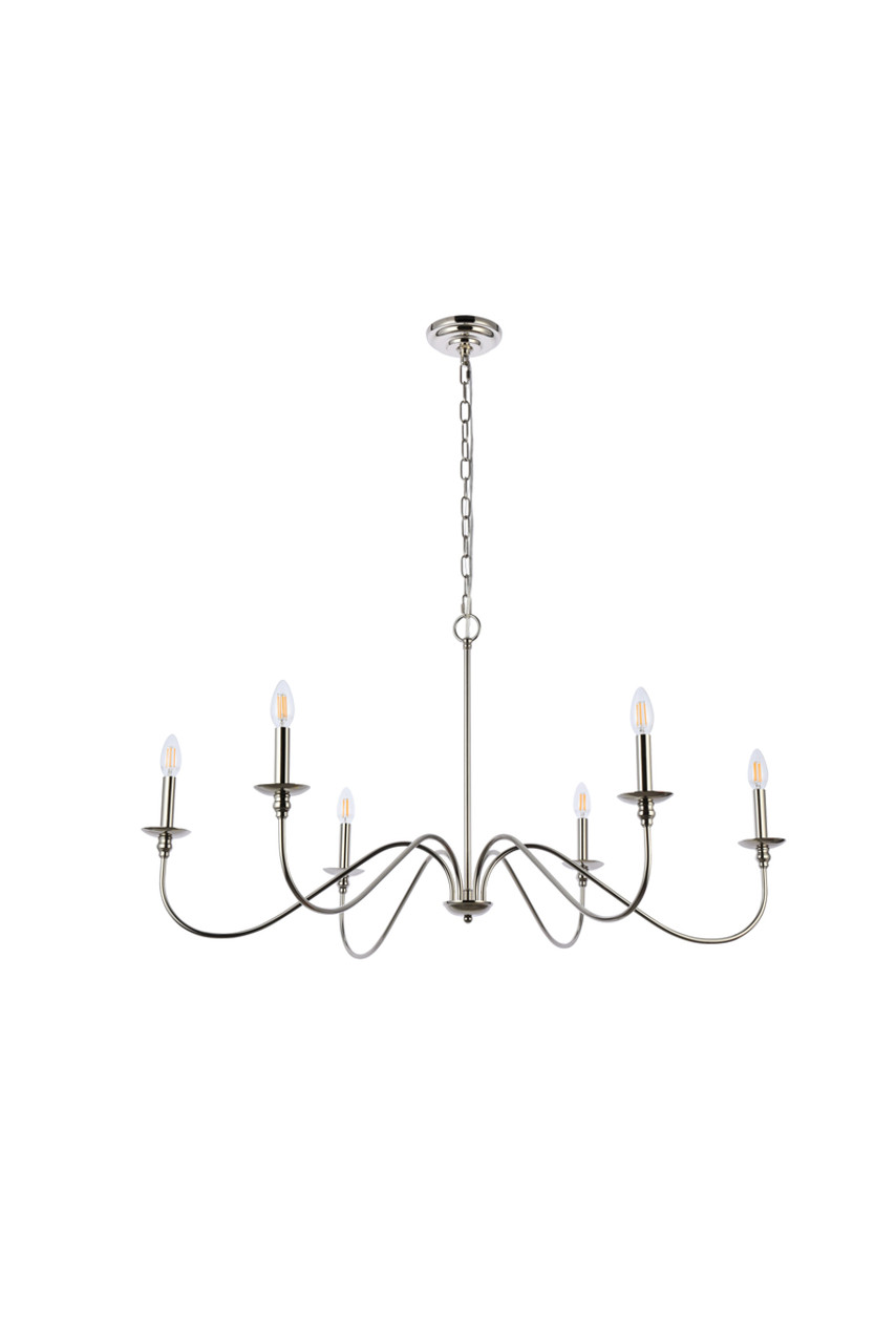 Living District LD5056D42PN Rohan 42 inch chandelier in polished nickel