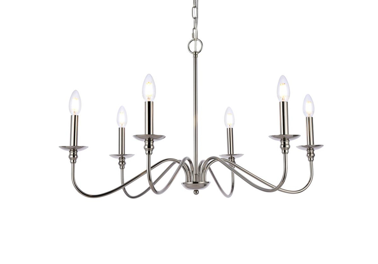 Living District LD5056D30PN Rohan 30 inch chandelier in polished nickel