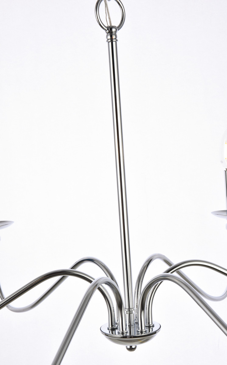 Living District LD5006D36PN Rohan 6 lights polished nickel chandelier