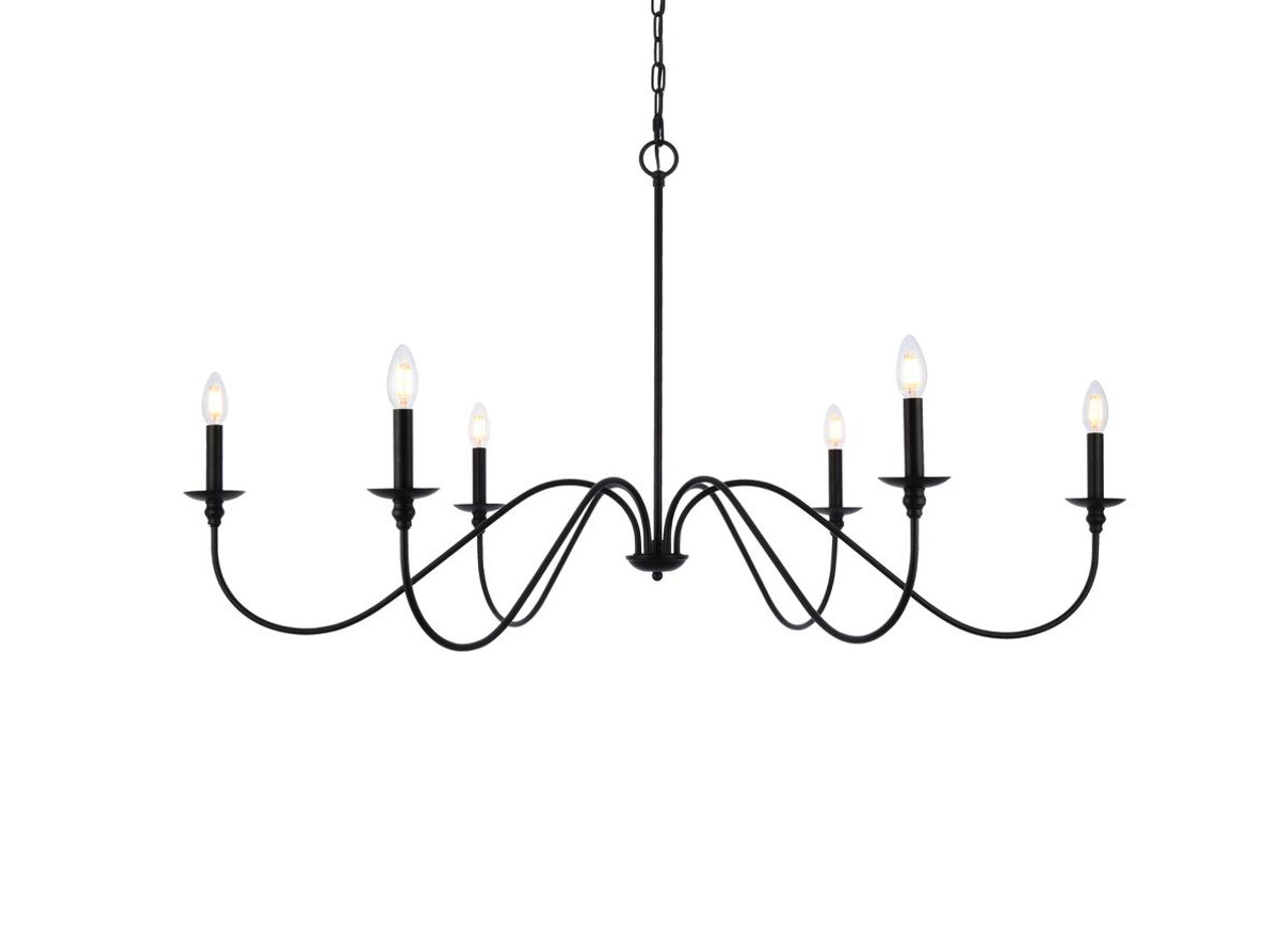 Living District LD5056D48MB Rohan 48 inch chandelier in matte black