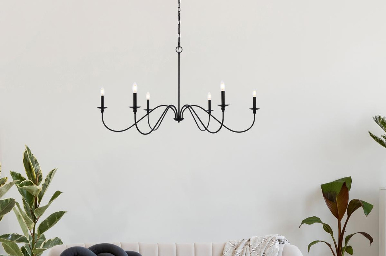 Living District LD5056D48MB Rohan 48 inch chandelier in matte black