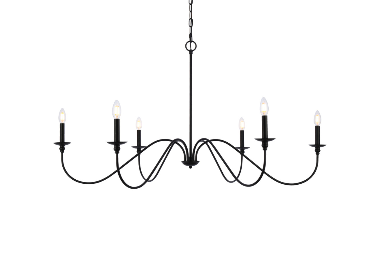 Living District LD5056D48MB Rohan 48 inch chandelier in matte black