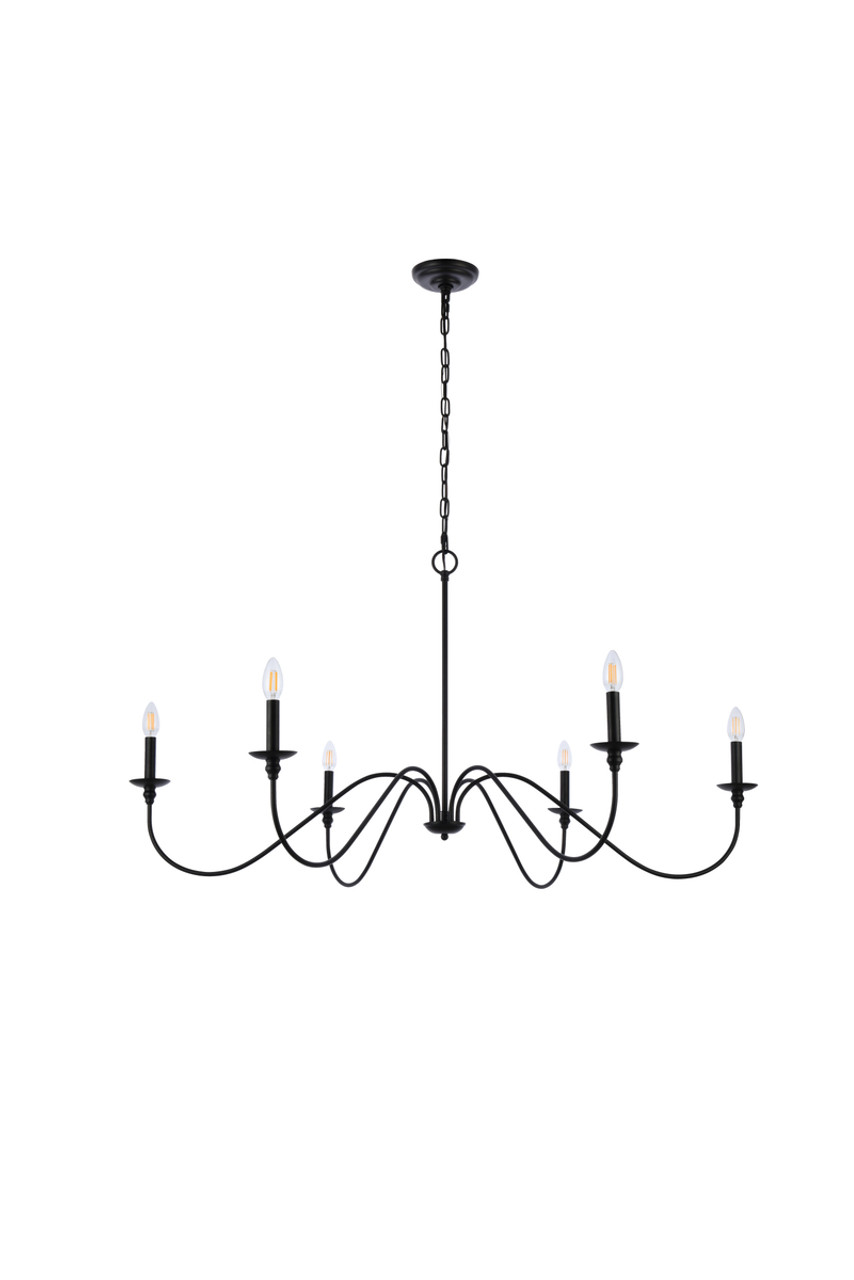 Living District LD5056D48MB Rohan 48 inch chandelier in matte black