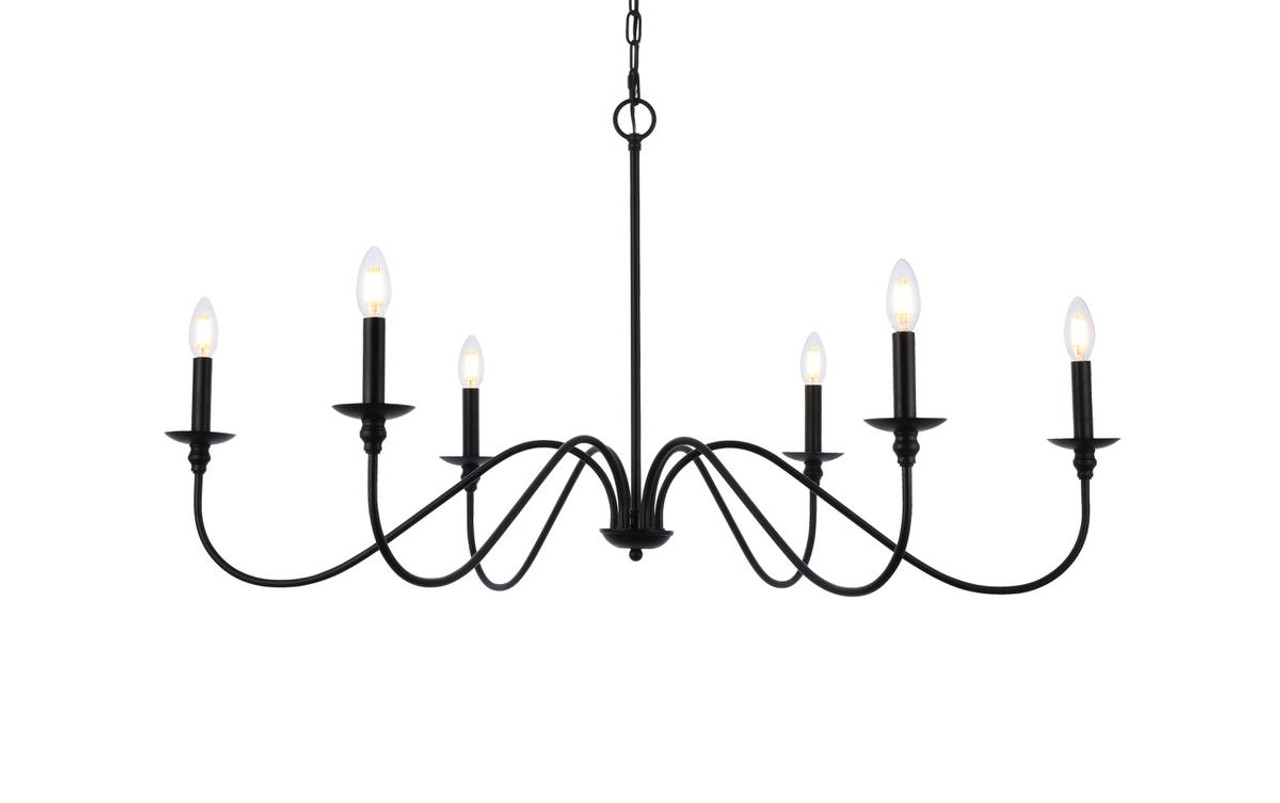 Living District LD5056D42MB Rohan 42 inch chandelier in matte black