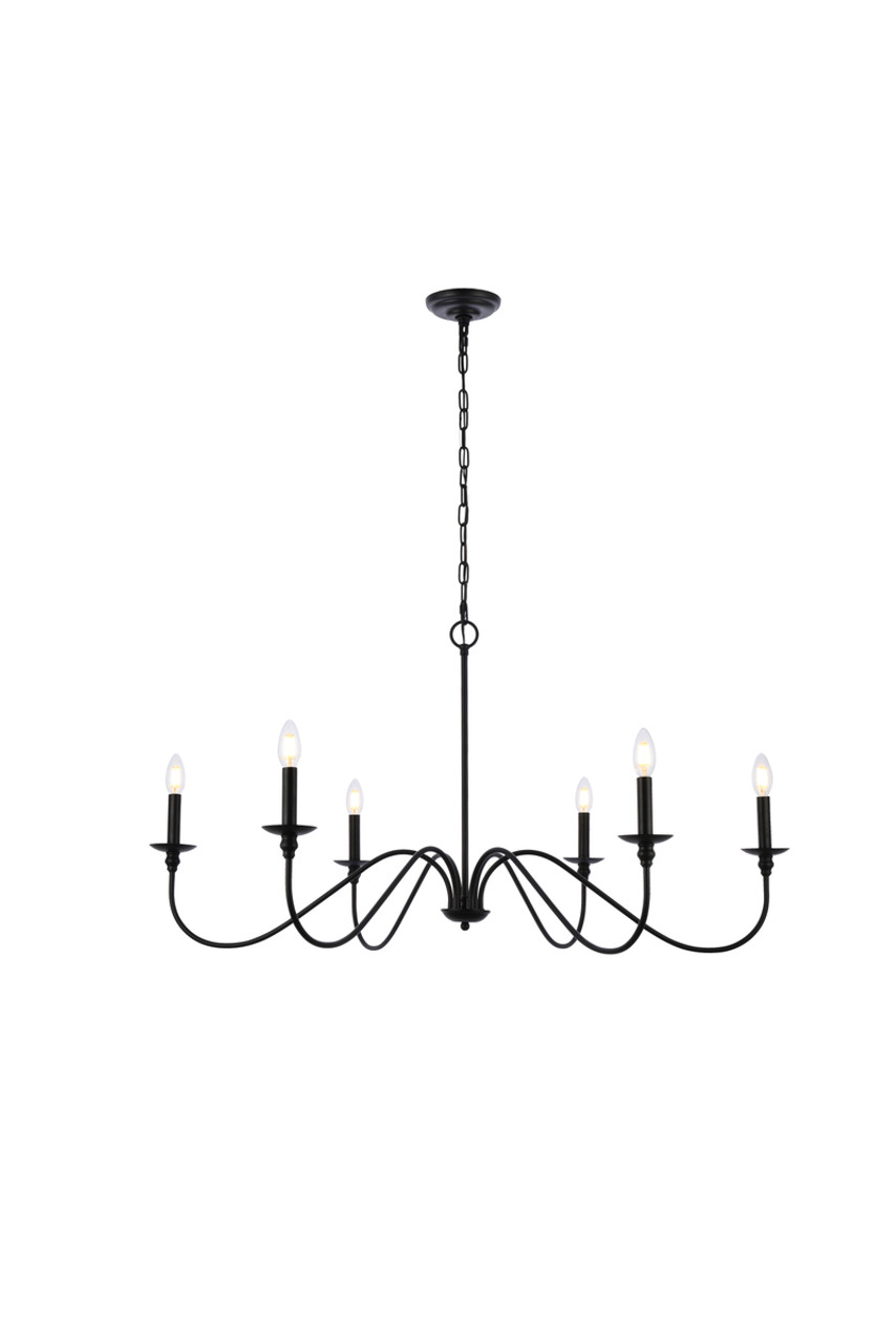 Living District LD5056D42MB Rohan 42 inch chandelier in matte black