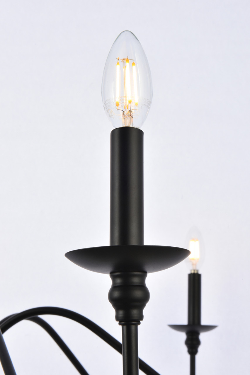 Living District LD5056D42MB Rohan 42 inch chandelier in matte black