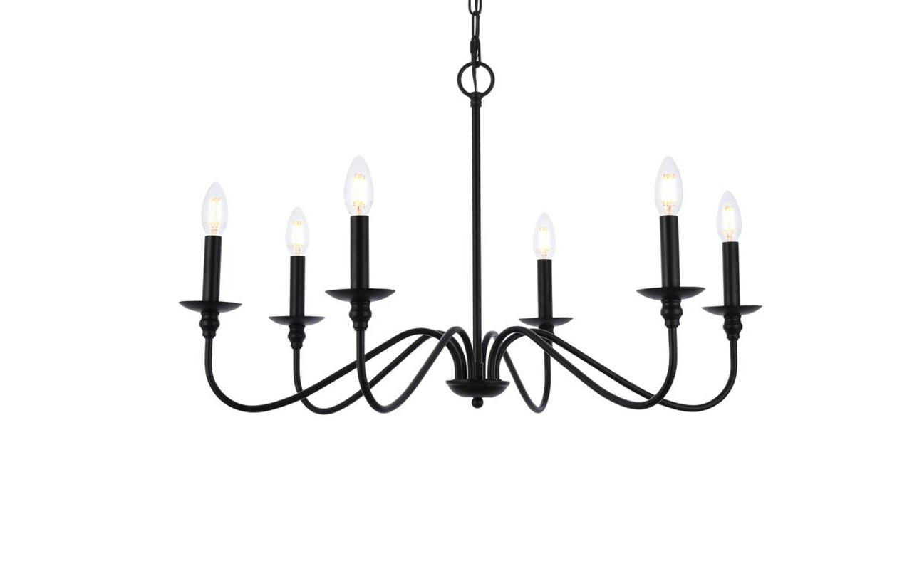 Living District LD5056D30MB Rohan 30 inch chandelier in matte black