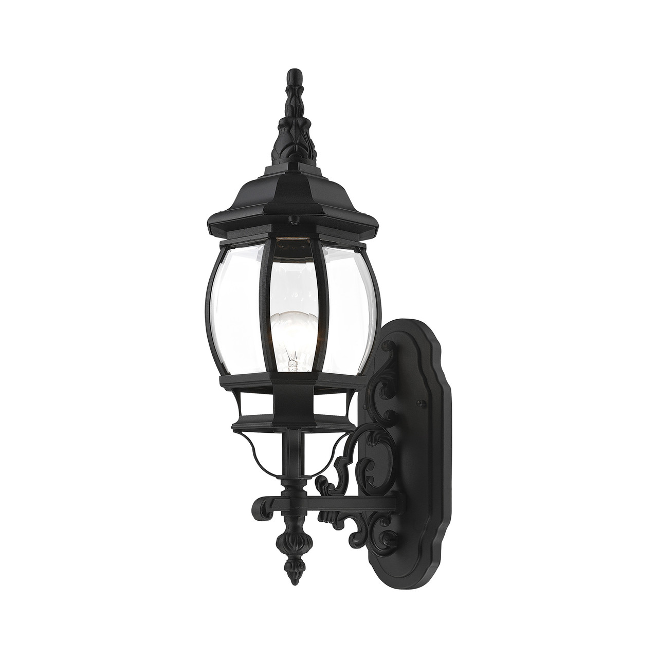 LIVEX LIGHTING 7520-14 Frontenac 1 Lt Textured Black Outdoor Wall Lantern