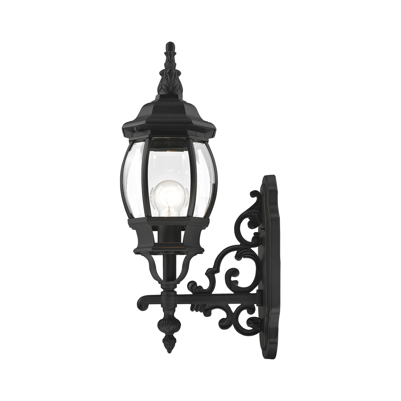 LIVEX LIGHTING 7520-14 Frontenac 1 Lt Textured Black Outdoor Wall Lantern