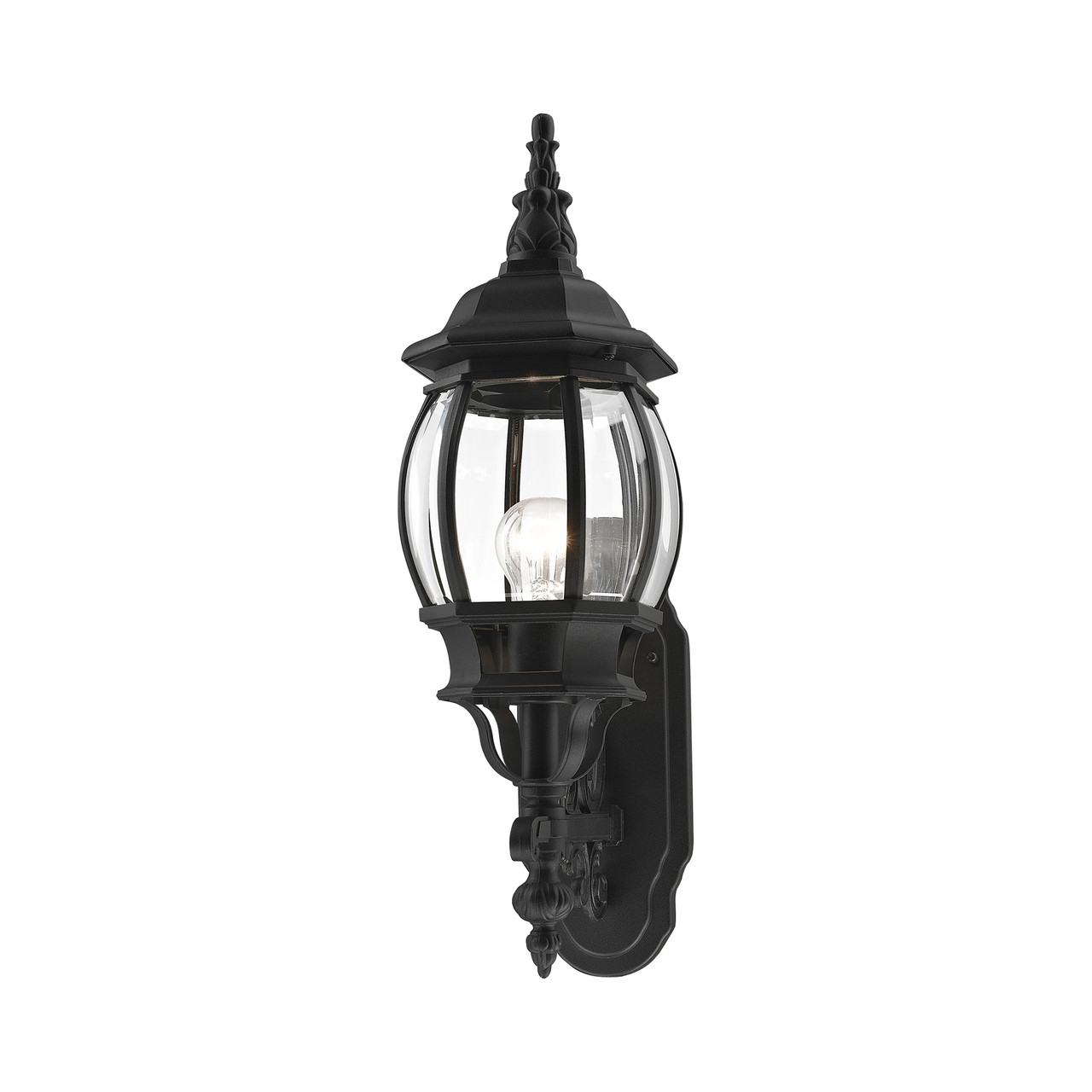 LIVEX LIGHTING 7520-14 Frontenac 1 Lt Textured Black Outdoor Wall Lantern