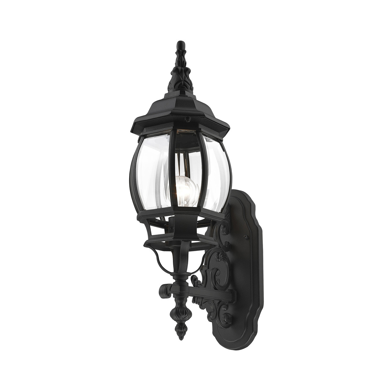 LIVEX LIGHTING 7520-14 Frontenac 1 Lt Textured Black Outdoor Wall Lantern