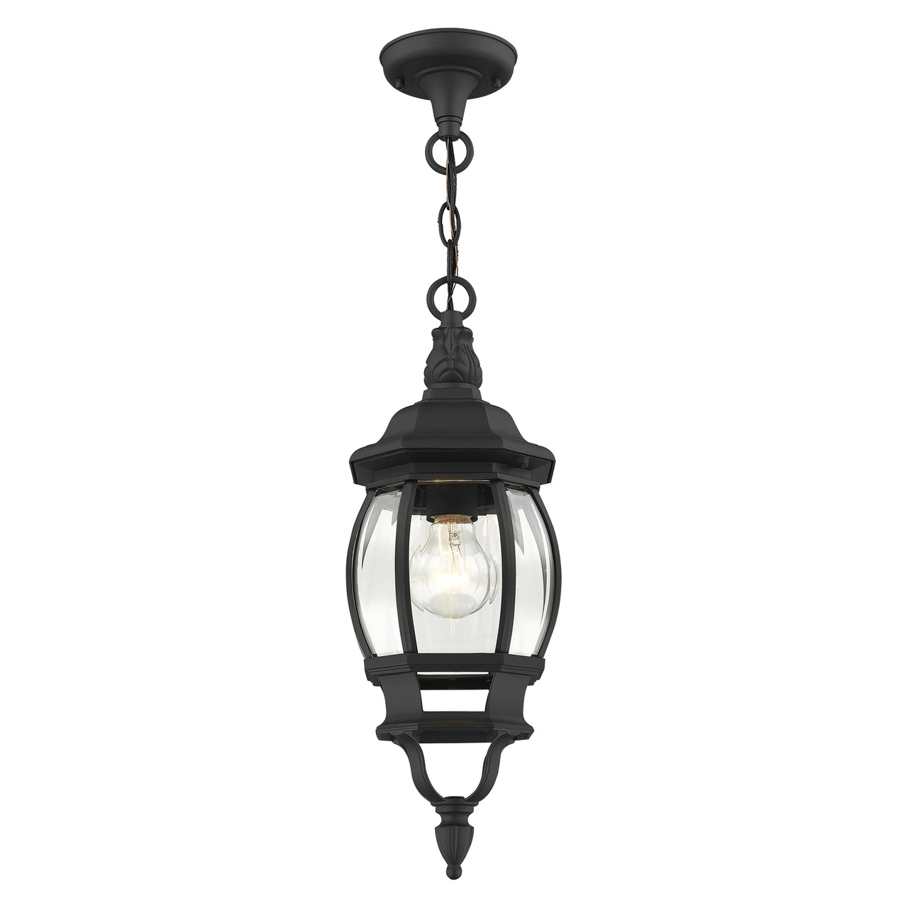 LIVEX LIGHTING 7523-14 1 Light Textured Black Outdoor Pendant Lantern