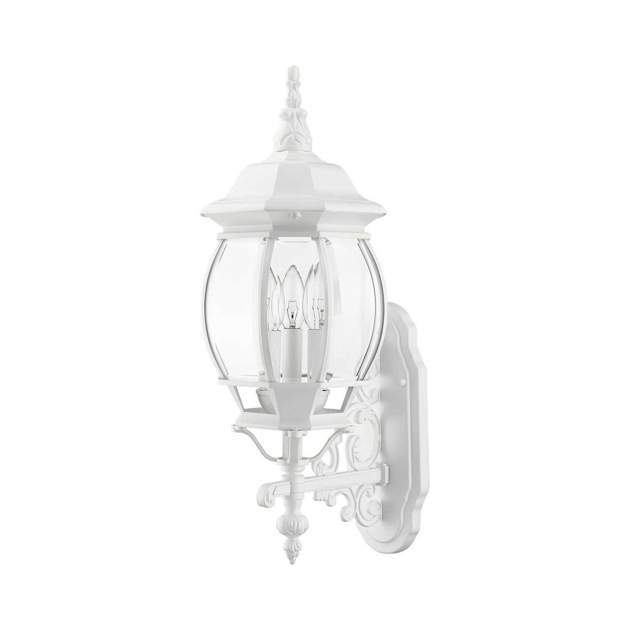 LIVEX LIGHTING 7524-13 Frontenac 3 Lt Textured White  Outdoor  Wall Lantern