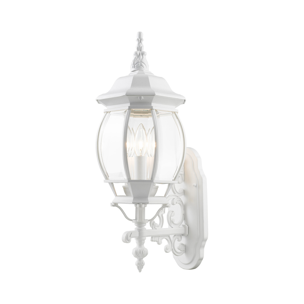 LIVEX LIGHTING 7524-13 Frontenac 3 Lt Textured White  Outdoor  Wall Lantern