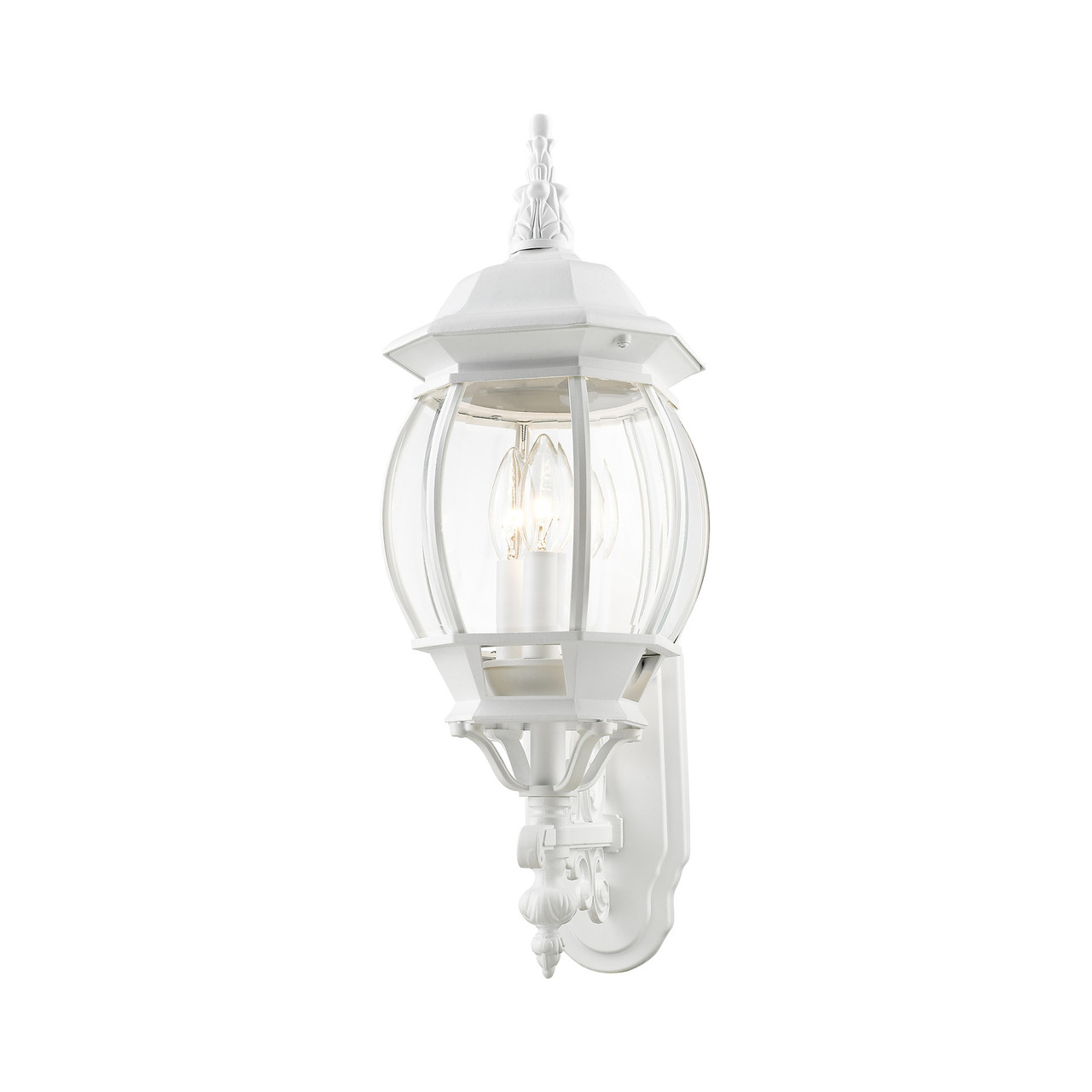 LIVEX LIGHTING 7524-13 Frontenac 3 Lt Textured White  Outdoor  Wall Lantern