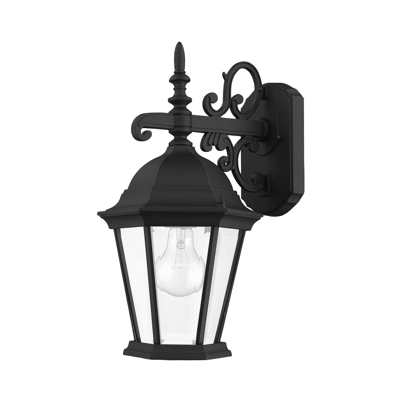 LIVEX LIGHTING 7555-14 Hamilton 1 Lt Textured Black Outdoor  Wall Lantern