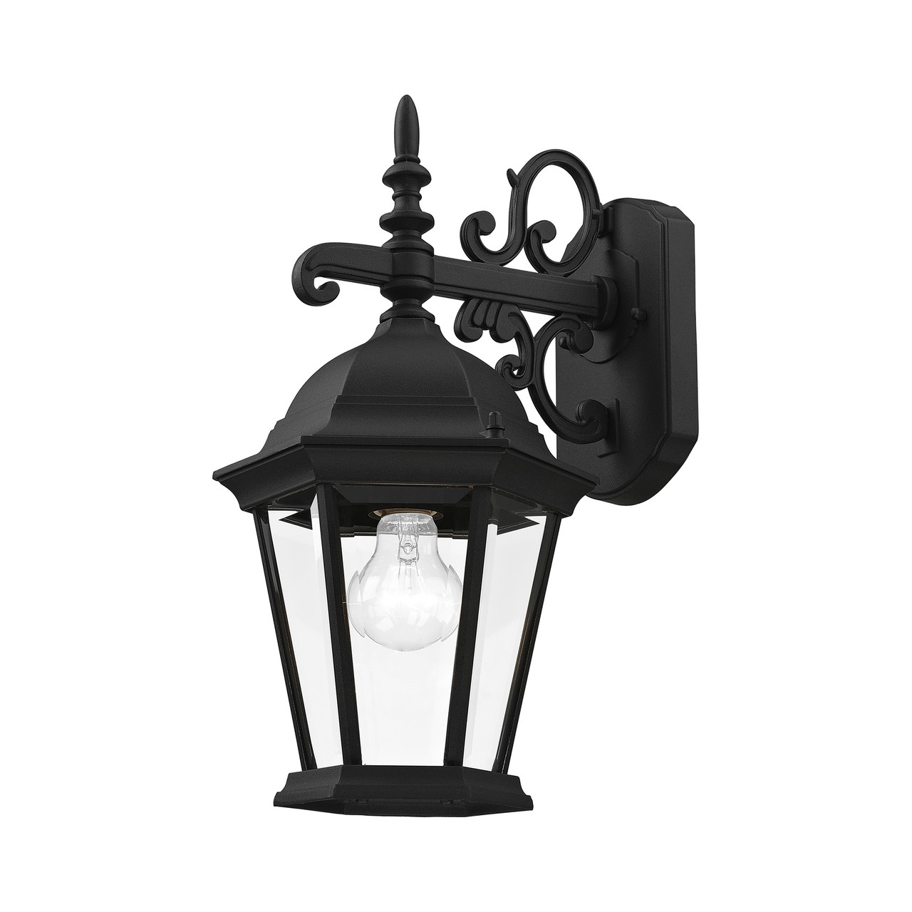 LIVEX LIGHTING 7555-14 Hamilton 1 Lt Textured Black Outdoor  Wall Lantern