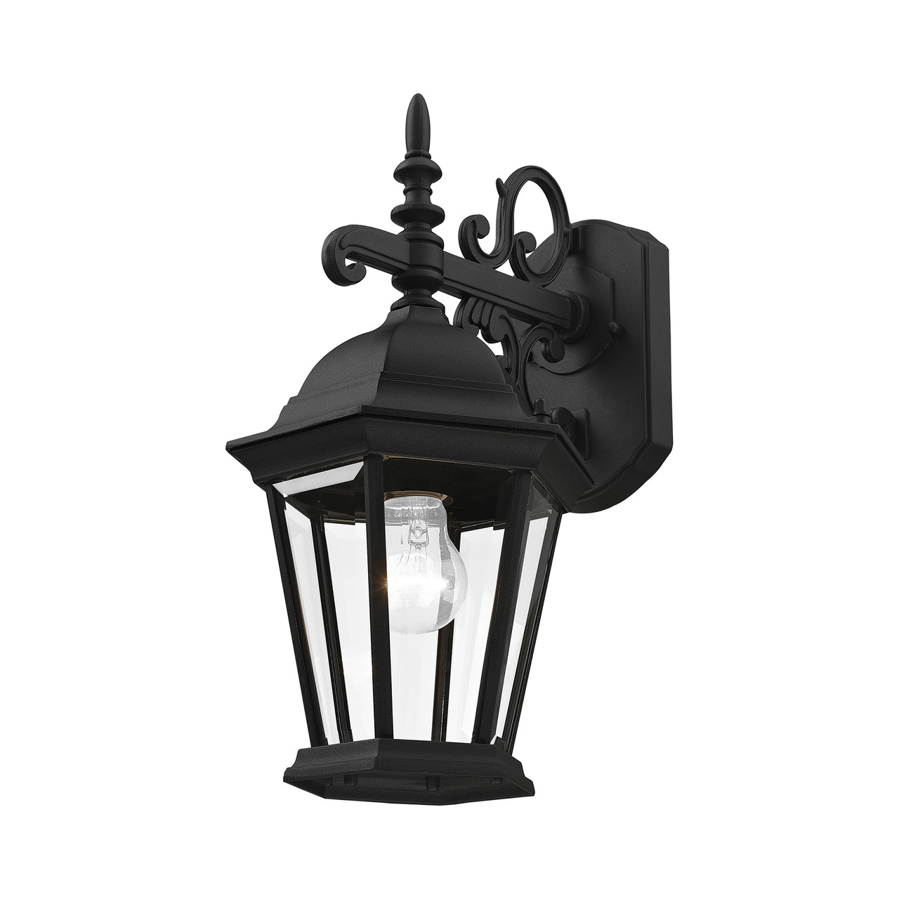 LIVEX LIGHTING 7555-14 Hamilton 1 Lt Textured Black Outdoor  Wall Lantern