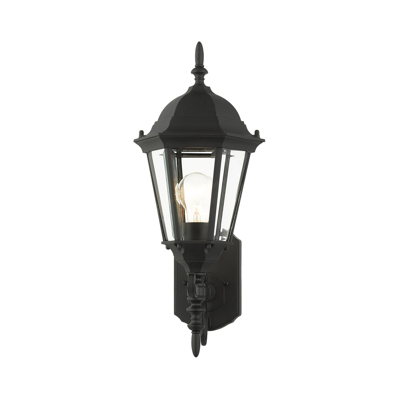 LIVEX LIGHTING 7556-14 Hamilton 1 Lt Textured Black Outdoor  Wall Lantern