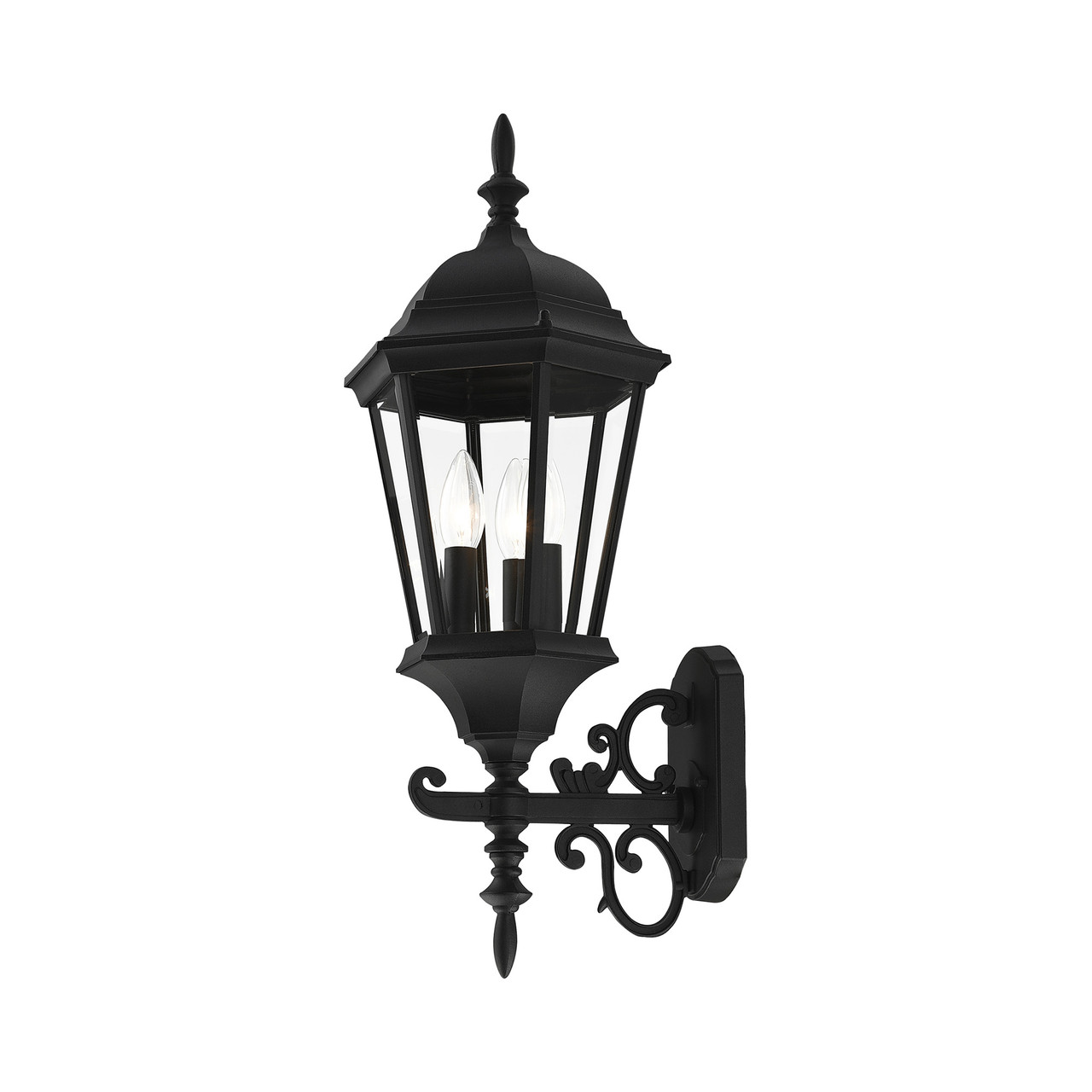 LIVEX LIGHTING 7561-14 Hamilton 3 Lt Textured Black Outdoor  Wall Lantern