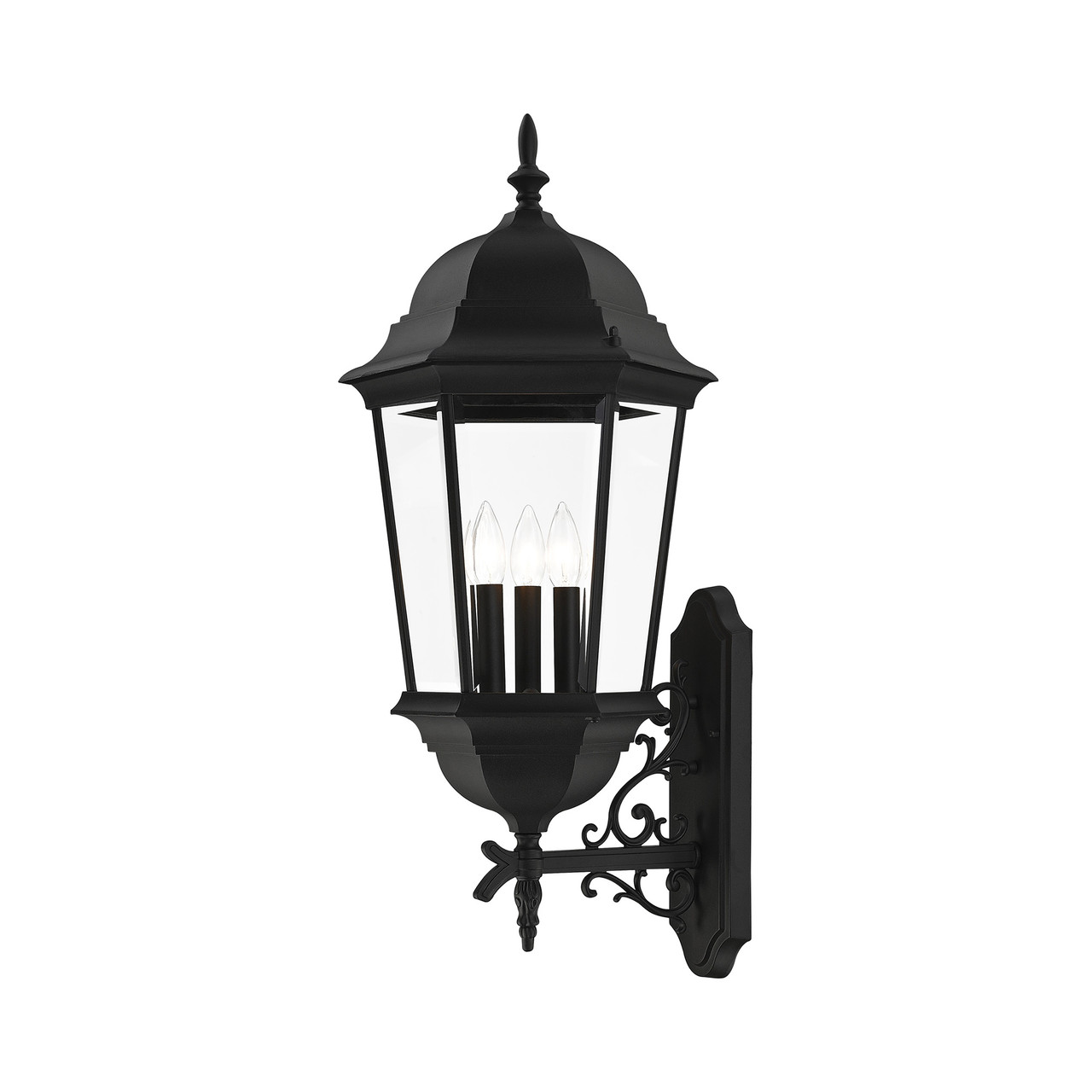 LIVEX LIGHTING 7566-14 Hamilton 3 Lt Textured Black Outdoor  Wall Lantern