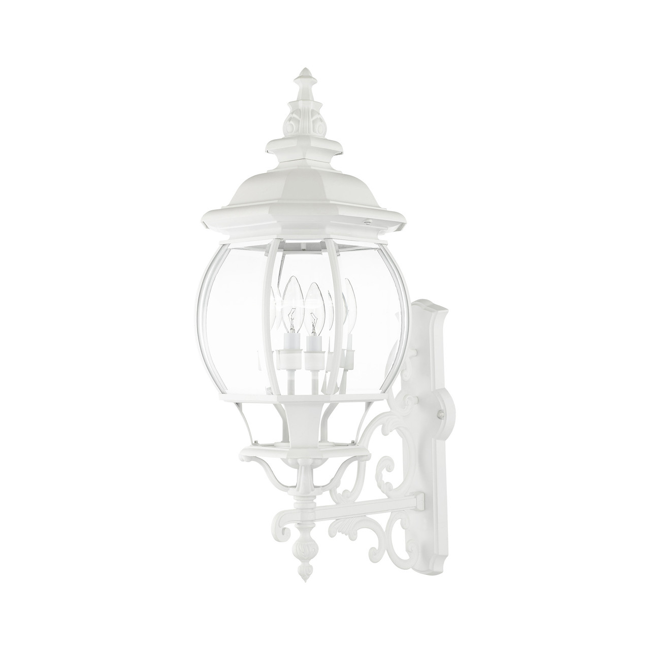 LIVEX LIGHTING 7701-13 Frontenac 4 Lt Textured White  Outdoor  Wall Lantern