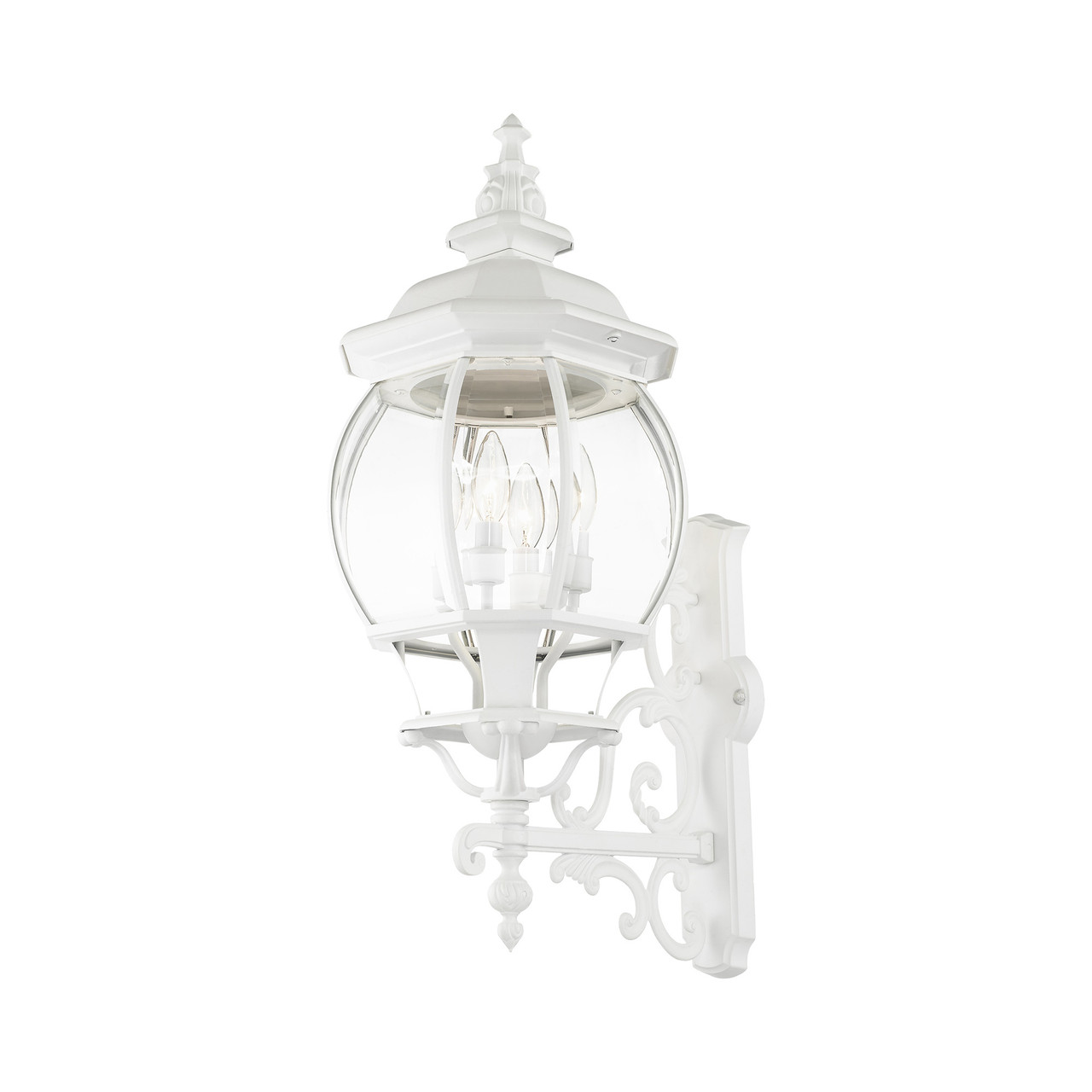 LIVEX LIGHTING 7701-13 Frontenac 4 Lt Textured White  Outdoor  Wall Lantern